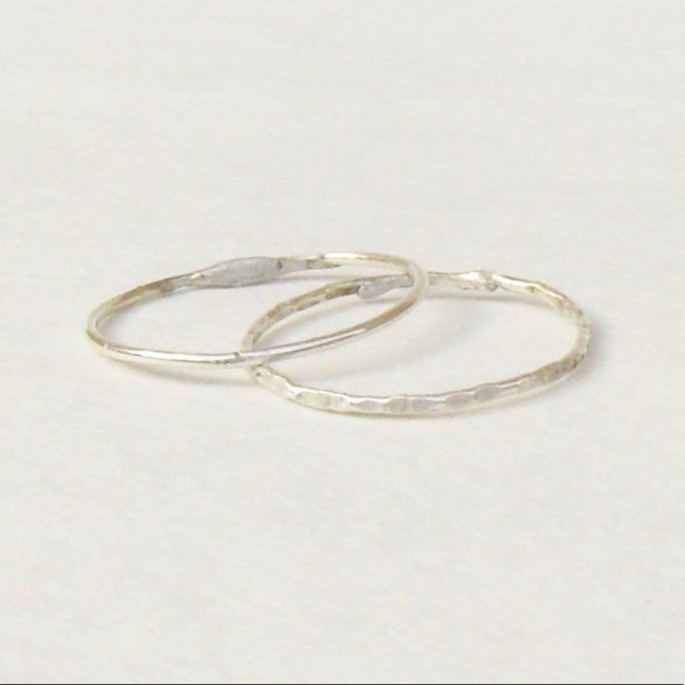 Thin dainty stackable sterling silver rings
